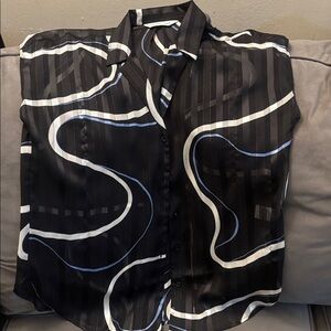 Black and White Abstract Patterned Shirt